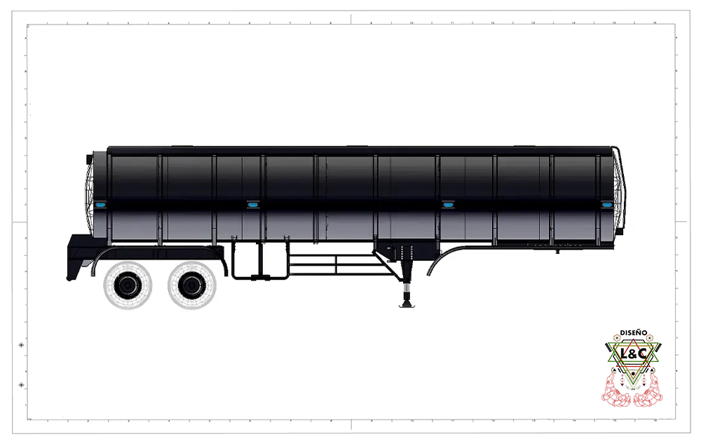 Carro tanque horizontal de la capacidad requerida